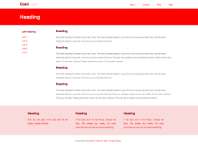 Fixed width template, red