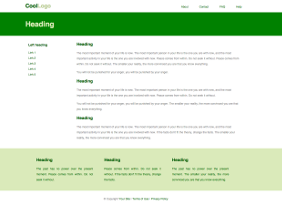 Fixed width template, green