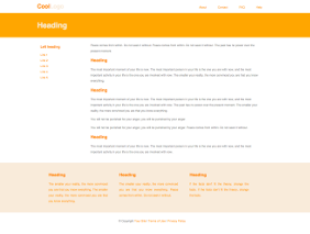 Fixed width template, orange