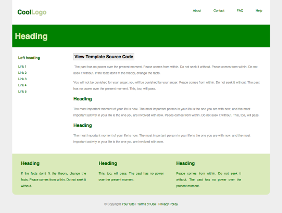 Fixed width template, green